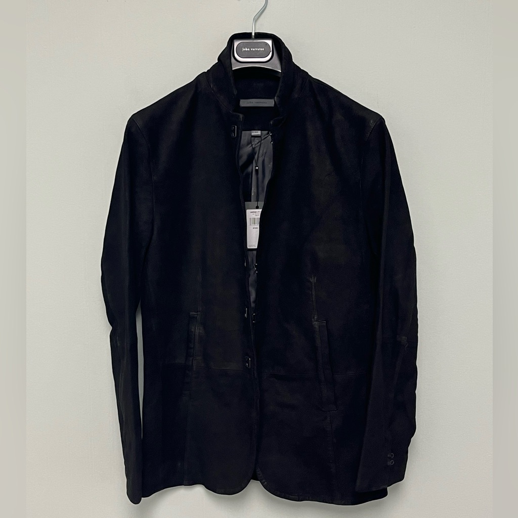 John Varvatos Thompson Goat Suede Hook And Bar Jacket. Size Eu 46 Usa 36 Bnwt
